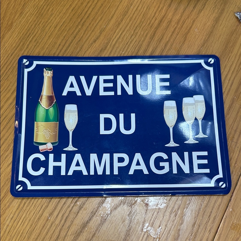 iDecalé Postcard Style Avenue Du Champagne plastic/metal 5x7 Sign